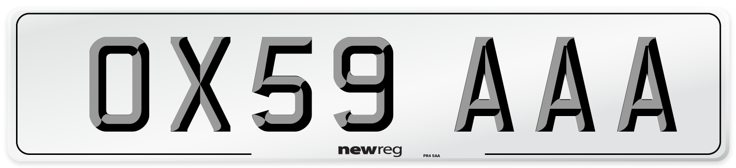 OX59 AAA Number Plate from New Reg